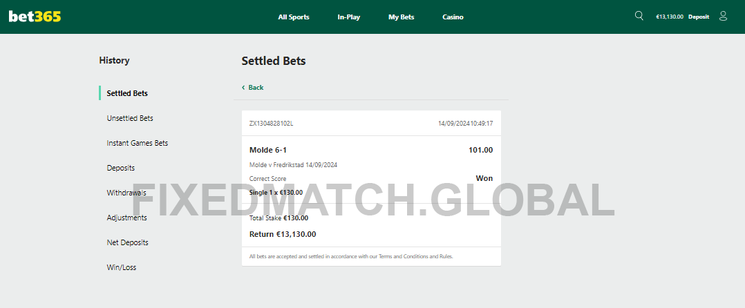 Correct Score Fixed Matches