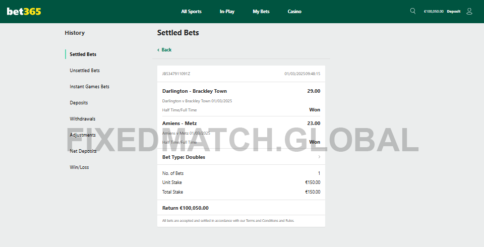 Fixed Matches HT FT