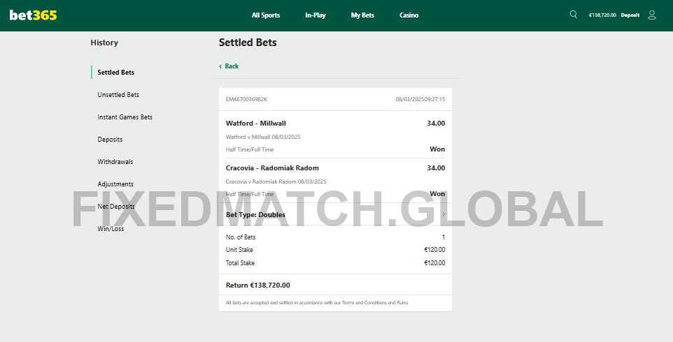 Fixed Matches HT FT